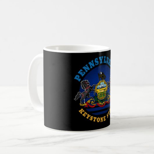 PENNSYLVANIA KEYSTONE STAAT FLAG KAFFEETASSE (Vorderseite Links)
