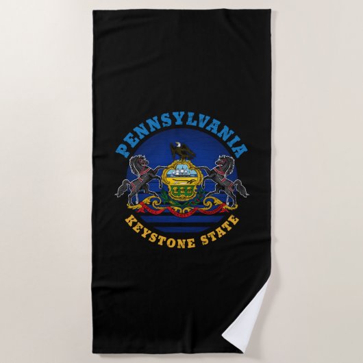 PENNSYLVANIA KEYSTONE STAAT FLAG STRANDTUCH (Vorderseite)