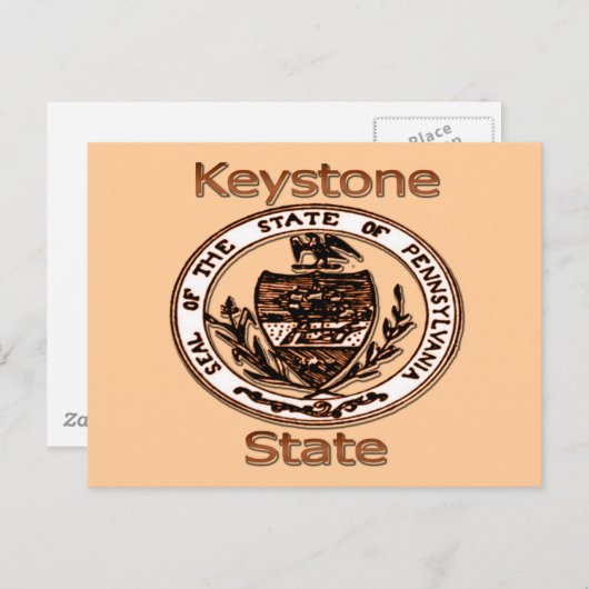 Pennsylvania Keystone Staat Siegel Postkarte (Vorne/Hinten)