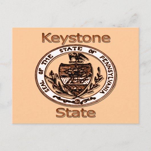 Pennsylvania Keystone Staat Siegel Postkarte (Vorderseite)