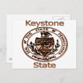 Pennsylvania Keystone Staat Siegel Postkarte (Vorne/Hinten)
