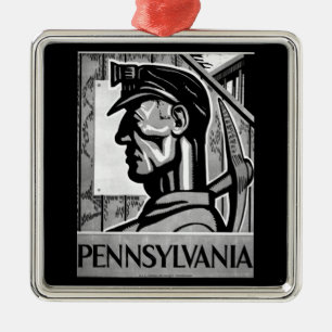 Pennsylvania-Kohlen-Plakat WPA 1938 Silbernes Ornament