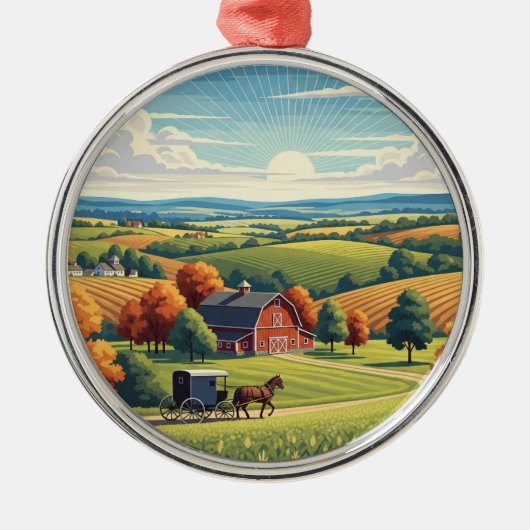 Pennsylvania Lancaster County Travel Ornament Aus Metall (Vorne)