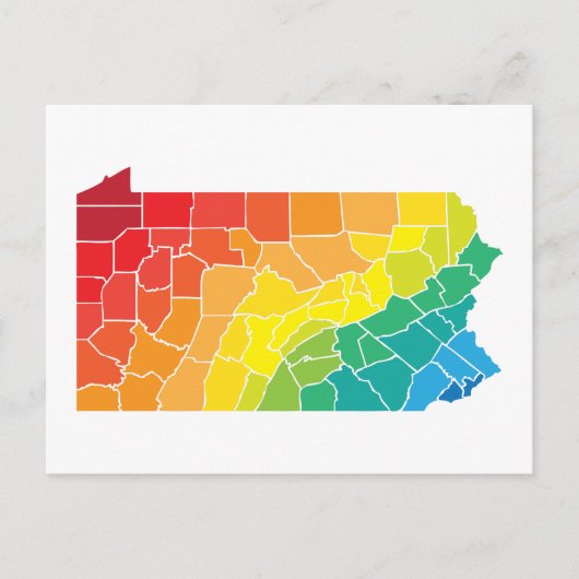 Pennsylvania Landkreis Postkarte (Vorderseite)