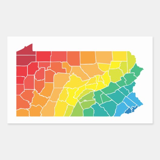 Pennsylvania Landkreis Rechteckiger Aufkleber (Vorderseite)