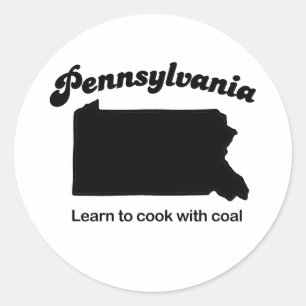 Pennsylvania - lernen Sie zu kochen Runder Aufkleber