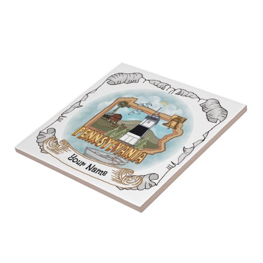 Pennsylvania Leuchtturm Fliese (Seite)