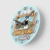 Pennsylvania Leuchtturm Runde Wanduhr (Winkel)