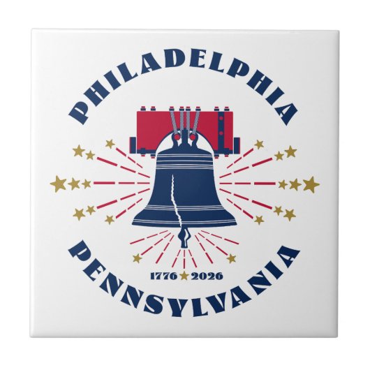 Pennsylvania, Liberty Bell 1776 Keramik Tile Fliese (Vorderseite)