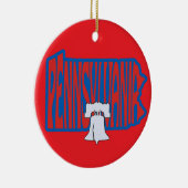 Pennsylvania Liberty Bell Weihnachtsbaum Keramik Ornament (Rechts)