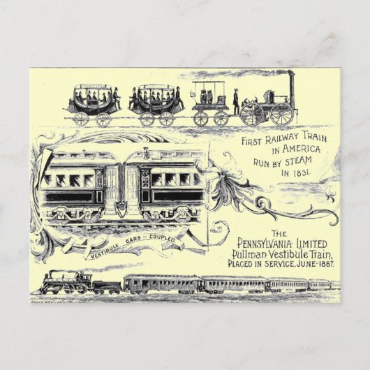 Pennsylvania Limited 1887 Postkarte (Vorderseite)