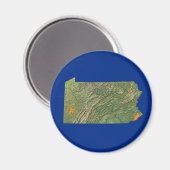 Pennsylvania Map Magnet (Vorderseite/Rückseite)