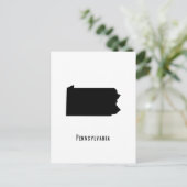 Pennsylvania Map - Schwarz und Weiß Modernste Postkarte (Stehend Vorderseite)