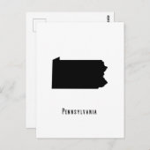Pennsylvania Map - Schwarz und Weiß Modernste Postkarte (Vorne/Hinten)