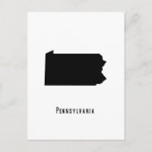 Pennsylvania Map - Schwarz und Weiß Modernste Postkarte (Vorderseite)