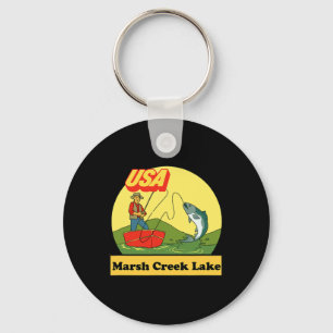 Pennsylvania Marsh Creek Lake - Usa Retro-Angeln Schlüsselanhänger