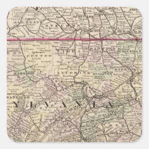 Pennsylvania, Maryland, New-Jersey, Delaware Quadratischer Aufkleber