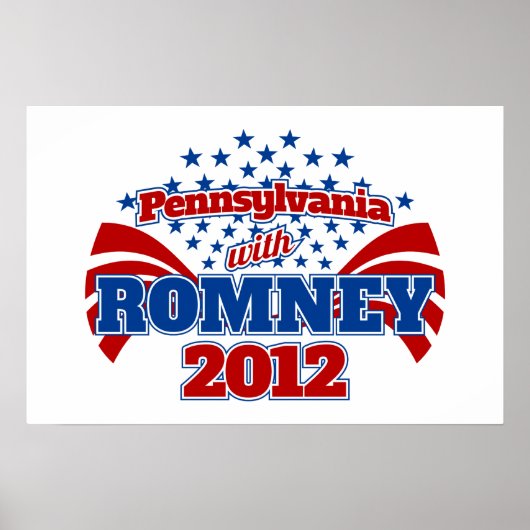 Pennsylvania mit Romney 2012 Poster (Vorne)