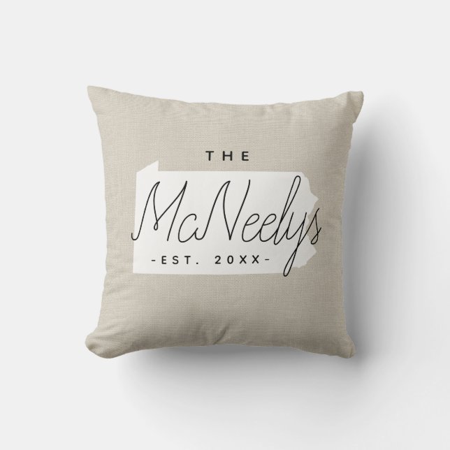 Pennsylvania Monogram Staat Throw Kissen (Vorderseite)