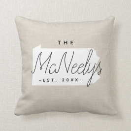 Pennsylvania Monogram Staat Throw Kissen