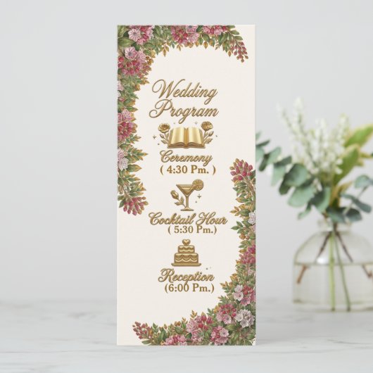 Pennsylvania Mountain Laurel Hochzeitsprogrammkart Programm (Stehend Vorderseite)