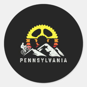 Pennsylvania Mountainbiken Retro-Fahrradfahrer Mtb Runder Aufkleber