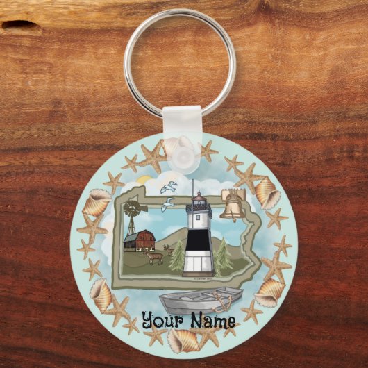 Pennsylvania Muschel Leuchtturm Schlüsselanhänger (Vorderseite)