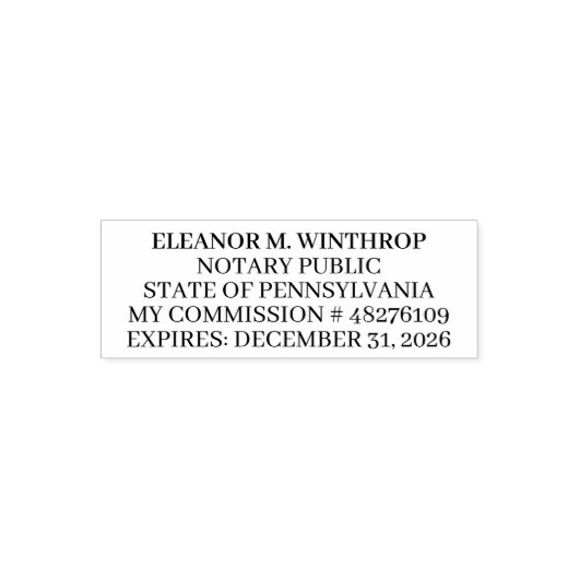 Pennsylvania Notary Public  Permastempel (Design)