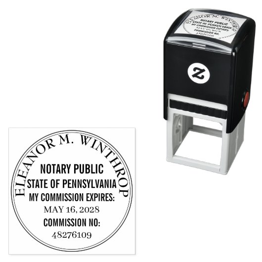 Pennsylvania Notary Public Round  Permastempel (Beispiel)