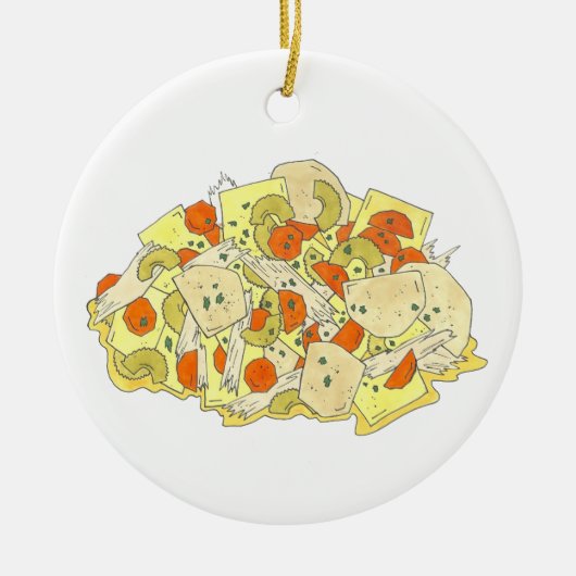 Pennsylvania PA Dutch Amish Food Chicken Pot Pie Keramik Ornament (Vorne)