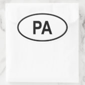 Pennsylvania ‚PA‘ Ovaler Aufkleber (Tasche)