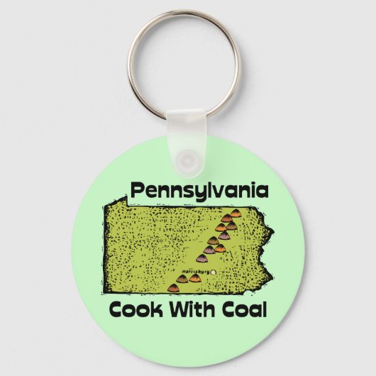 Pennsylvania PA US-Staaten Motto ~ Kochen mit Kohl Schlüsselanhänger (Vorderseite)