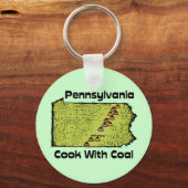 Pennsylvania PA US-Staaten Motto ~ Kochen mit Kohl Schlüsselanhänger (Vorderseite)
