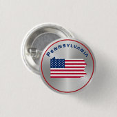 Pennsylvania Patriotic Map American Flag Button (Vorne & Hinten)