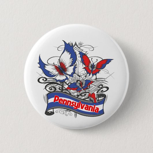 Pennsylvania-Patriotismus-Schmetterling Button (Vorderseite)
