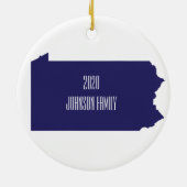 Pennsylvania personalisierten Weihnachtsschmuck! Keramik Ornament (Hinten)