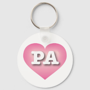 Pennsylvania Pink Fade Heart - I Liebe PA Schlüsselanhänger