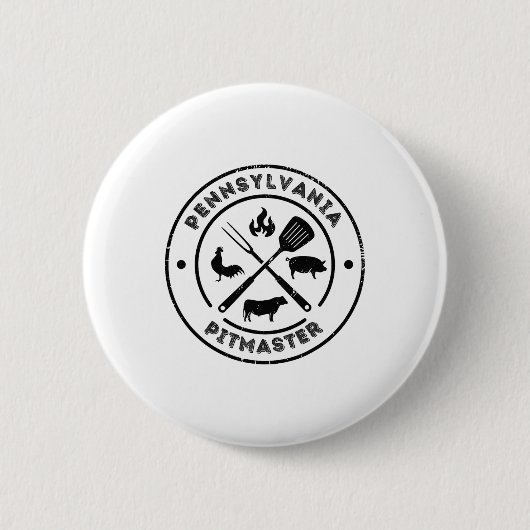 Pennsylvania Pitmaster BBQ-Raucher grillt Barbecue Button (Vorderseite)