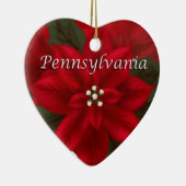 Pennsylvania Poinsettia Herz Keepake Ornament (Rechts)