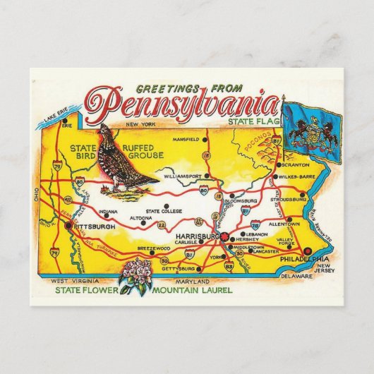 Pennsylvania Postkarte (Vorderseite)