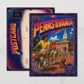 Pennsylvania Postkarte 80er Retro (Vorne/Hinten)
