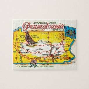 Pennsylvania Postkarte Puzzle