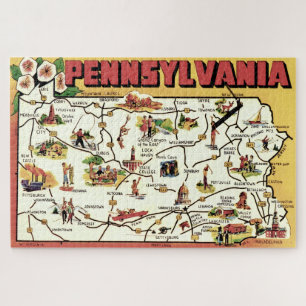 Pennsylvania-Postkarten-Kartenpuzzle Puzzle