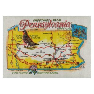 Pennsylvania Postkartenkarte Schneidebrett