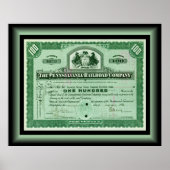 Pennsylvania Railcompany ~ Stock Certificate Poster (Vorne)