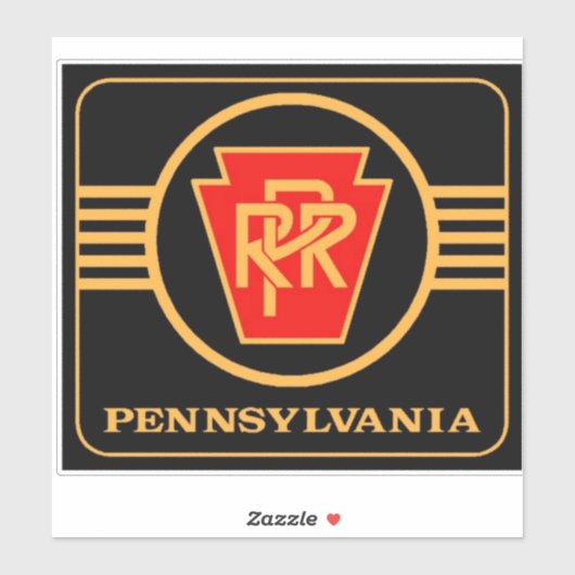 Pennsylvania Railroad Black and  Gold large Square Aufkleber (Blatt)
