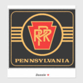Pennsylvania Railroad Black and  Gold large Square Aufkleber (Blatt)