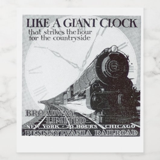 Pennsylvania Railroad Broadway Limited 1928 Weinetikett (Einzelnes Label)