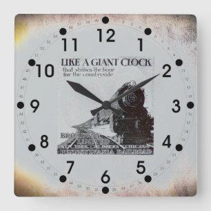 Pennsylvania Railroad Broadway Limited 1929 Quadratische Wanduhr