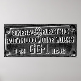 Pennsylvania Railroad GG-1 #4800 Builders Plate Poster